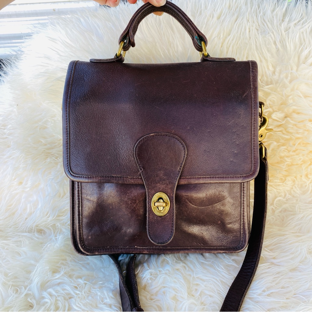 Coach Station Bag 5170 Crossbody Chocolate Brown Leather